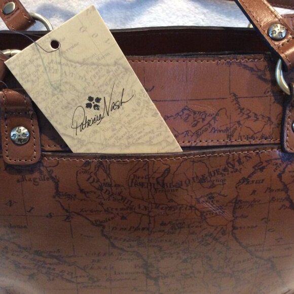PATRICIA NASH Alessano Sig Map Print Riot Rust Large Tote Zip Top ~ NWT - Picture 4 of 10